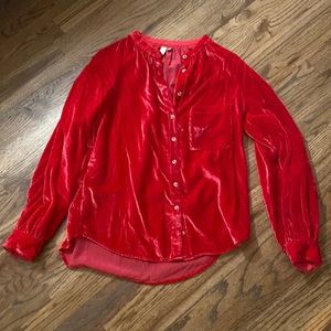 Velvet shirt. Great for holidays!